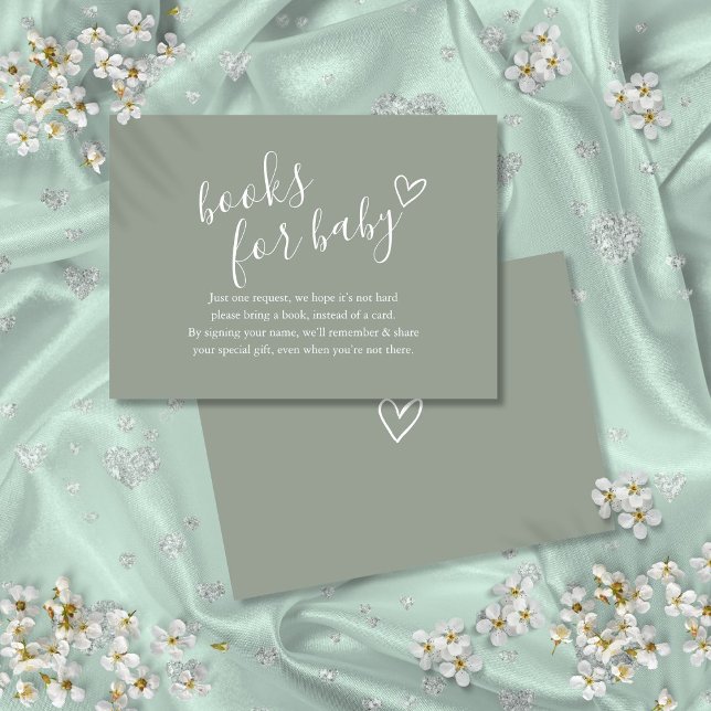 Tarjeta De Recepción Solicitud de libro neutral de género Baby Shower (Gender Neutral Book Request Baby Shower Enclosure Card)