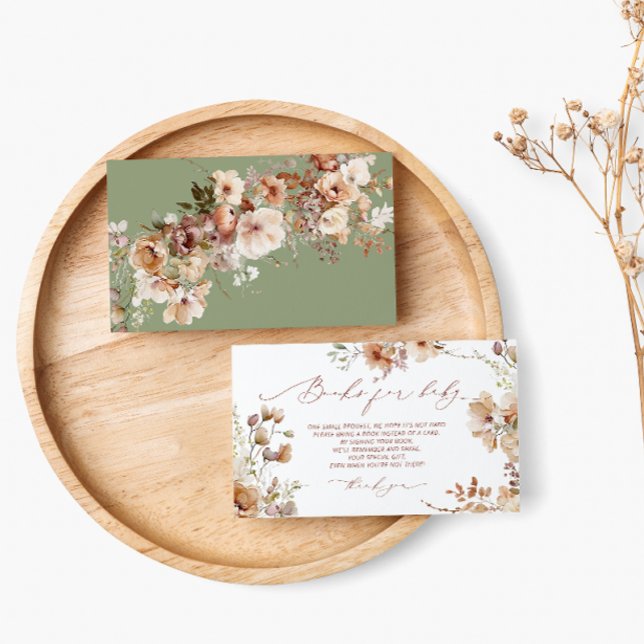 Tarjeta De Recepción Solicitud de libro neutral de sexo floral de Boho (Subido por el creador)