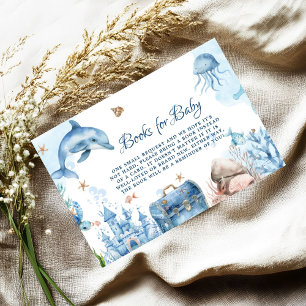 Tarjeta De Recepción Solicitud de libro para Baby Shower Bajo el mar