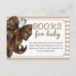 Tarjeta De Recepción Solicitud de libro para baby shower Bottle Bow Bab