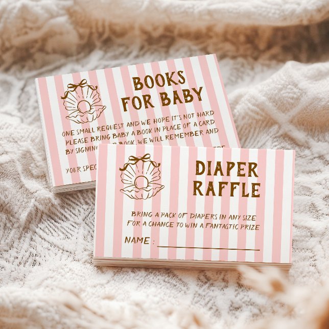 Tarjeta De Recepción Solicitud de libro para baby shower con conchas ma (Subido por el creador)