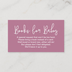 Tarjeta De Recepción Solicitud de libro para baby shower con guión mode