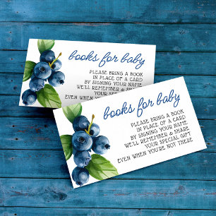 Tarjeta De Recepción Solicitud de libro para baby shower de arándanos