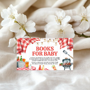 Tarjeta De Recepción Solicitud de libro para baby shower de BBQ