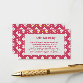 Tarjeta De Recepción Solicitud de libro para baby shower de Daisy