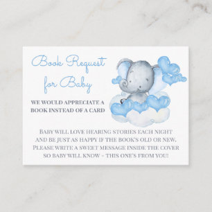 Tarjeta De Recepción Solicitud de libro para baby shower de elefante be