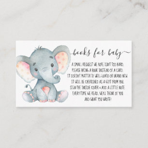Tarjeta De Recepción Solicitud de libro para Baby Shower de elefante ro