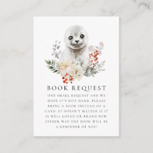 Tarjeta De Recepción Solicitud de libro para baby shower de foca ártica