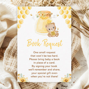 Tarjeta De Recepción Solicitud de libro para baby shower de Honey Bear