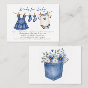 Tarjeta De Recepción Solicitud de libro para baby shower de niña de jea
