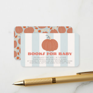 Tarjeta De Recepción Solicitud de libro para baby shower de Pumpkin Blu