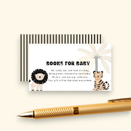 Tarjeta De Recepción Solicitud de libro para baby shower de Safari Salv