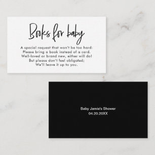 Tarjeta De Recepción Solicitud de libro para baby shower minimalista mo