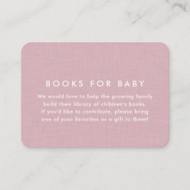 Tarjeta De Recepción Solicitud de libro para baby shower simple lino ro
