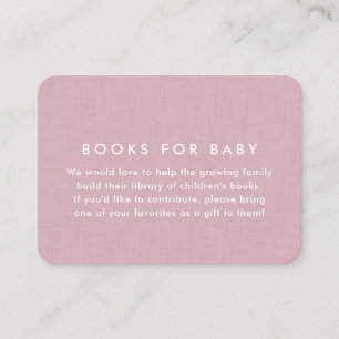 Tarjeta De Recepción Solicitud de libro para baby shower simple lino ro