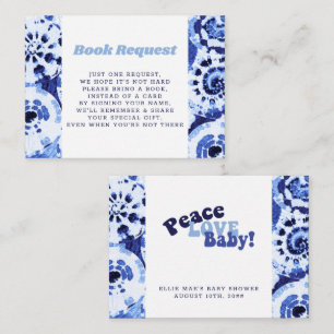 Tarjeta De Recepción Solicitud de libro para Baby Shower Tie Dye Azul S