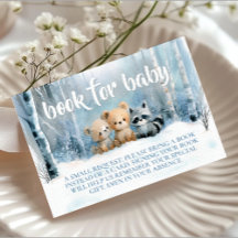 Solicitud de libro para Baby Shower Winter Blue Ba