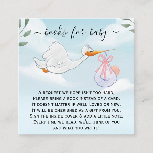 Tarjeta De Recepción Solicitud de libro para bebé | BABY SHOWER (Anverso)