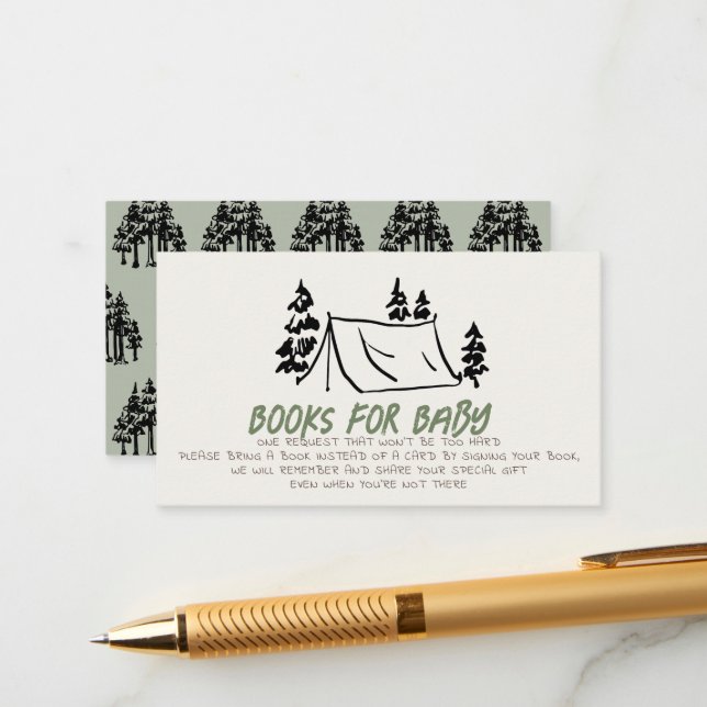 Tarjeta De Recepción Solicitud de libro para bebé de carpa dibujada a m (Anverso/Reverso In Situ)