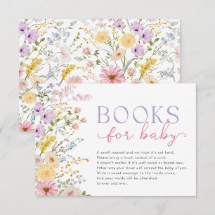 Tarjeta De Recepción Solicitud de libro para bebé de flor silvestre de
