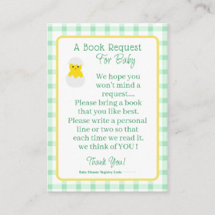 Tarjeta De Recepción Solicitud de libro para bebé Little Chick Neutral