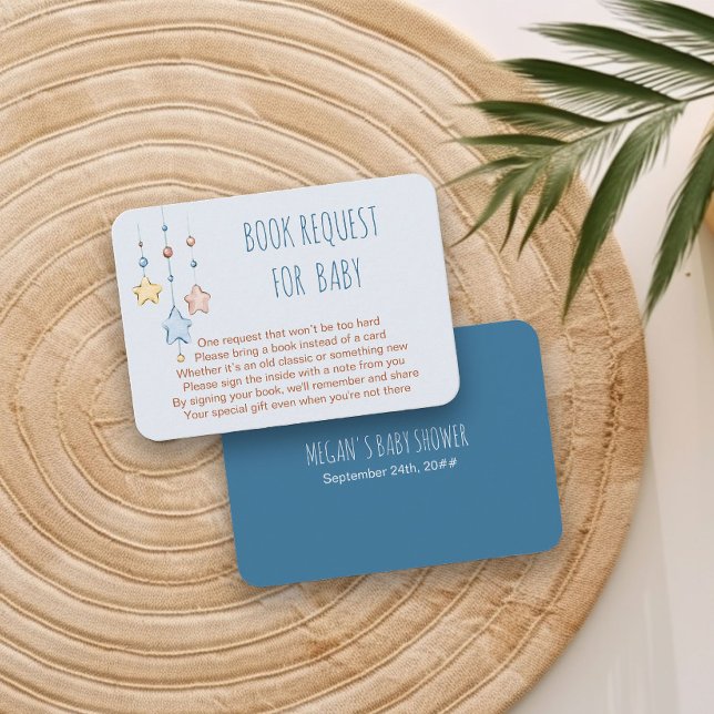 Tarjeta De Recepción Solicitud de libro para bebé poema Nursery Stars B (Books for Baby insert card from my Twinkle Twinkle baby shower collection)