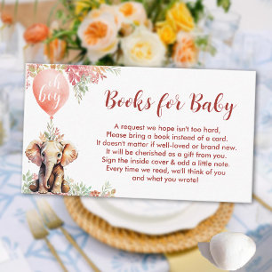 Tarjeta De Recepción Solicitud de libro para globo de elefante otoñal p