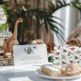 Tarjeta De Recepción Solicitud de libro | Pequeño Baby Shower de dinosa
