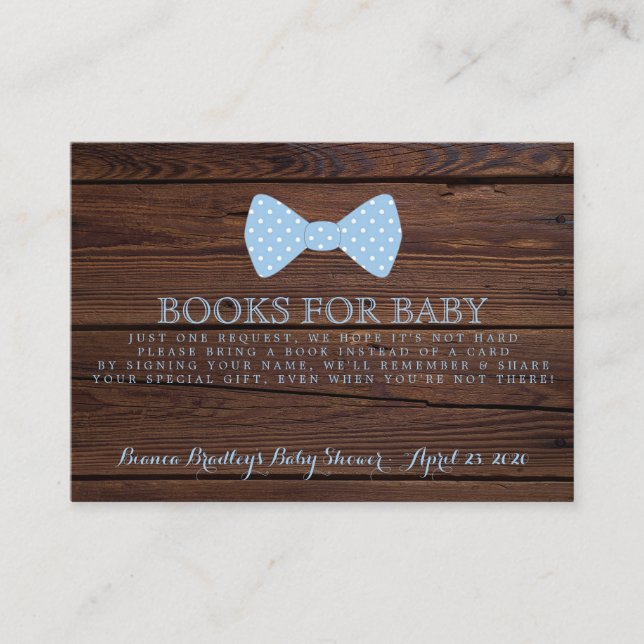 Tarjeta De Recepción Solicitud de libro Pequeño Hombre Baby Shower Rust (Anverso)