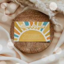 Solicitud de libro retro de Baby Shower Boho Sunsh
