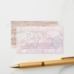 Tarjeta De Recepción Solicitud de libro rosa de copo de nieve de plata 