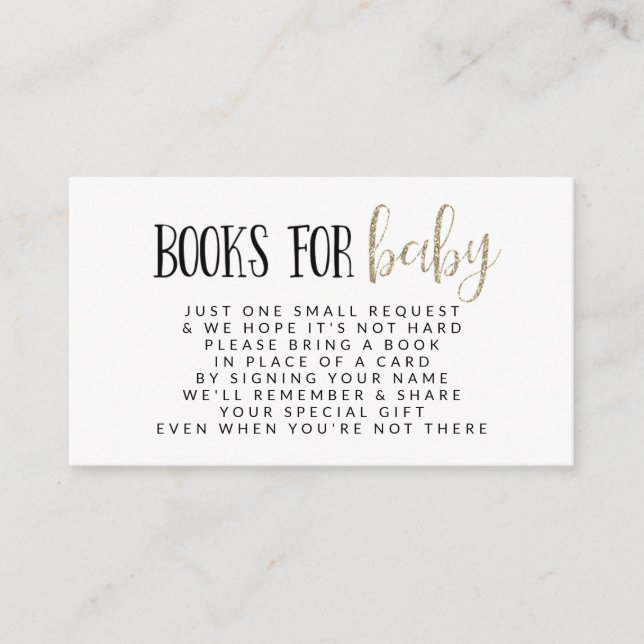 Tarjeta De Recepción Solicitud de Libro Simple Moderno para Baby Shower (Anverso)