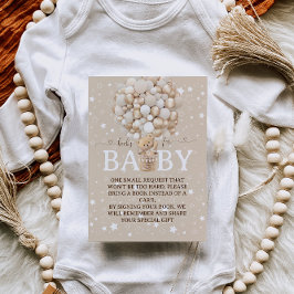 Tarjeta De Recepción Solicitud de libro Teddy Bear Globons Boho Baby Sh