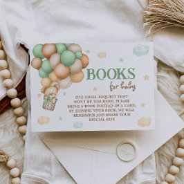 Tarjeta De Recepción Solicitud de libro Teddy Bear Green Hot Air Balloo