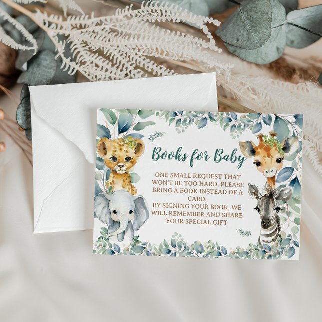 Tarjeta De Recepción Solicitud de libro temático sobre Safari verde sab (Subido por el creador)