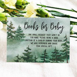 Tarjeta De Recepción Solicitud de libro Watercolor Woodland Baby Shower