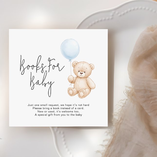 Tarjeta De Recepción Solicitud de libros de Baby Shower de Cute Teddy B (Subido por el creador)