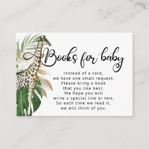 Tarjeta De Recepción Solicitud de libros de Baby Shower de la jirafa de