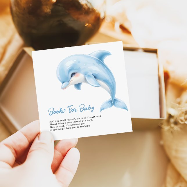 Tarjeta De Recepción Solicitud de libros de Baby Shower para delfines m (Subido por el creador)