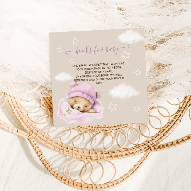 Tarjeta De Recepción Solicitud de libros nubes de oso bebé ducha (Subido por el creador)