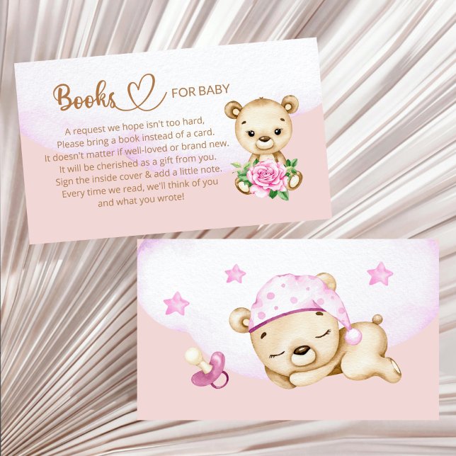 Tarjeta De Recepción Solicitud de libros para Baby Girl Baby Shower (Subido por el creador)
