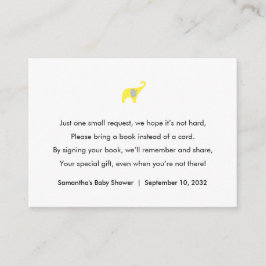 Tarjeta De Recepción Solicitud de libros para elefantes amarillos / lib