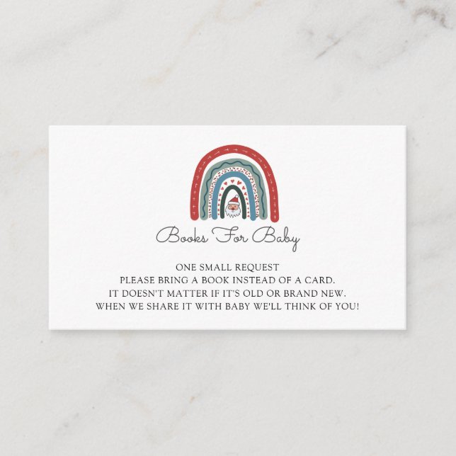 Tarjeta De Recepción Solicitud De Libros Para Navidades Baby Shower (Anverso)