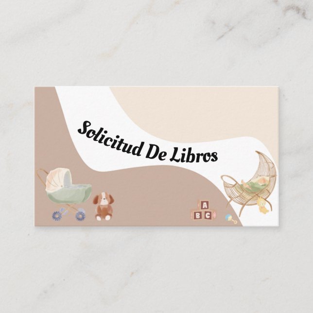 Tarjeta De Recepción Solicitud De Libros Simple, Libro (Anverso)