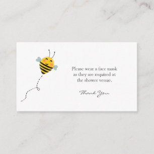 Tarjeta De Recepción Solicitud de Máscara de Bee Baby Shower