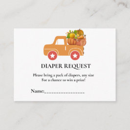 Tarjeta De Recepción Solicitud de pañales de juego de ducha para bebé