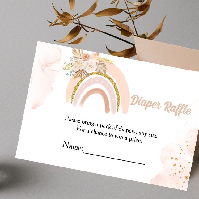 Tarjeta De Recepción Solicitud de pañales para la ducha de bebé Boho Ra (Subido por el creador)