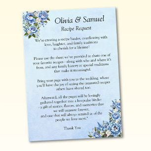 Tarjeta De Recepción Solicitud de Receta - Blue Peony 