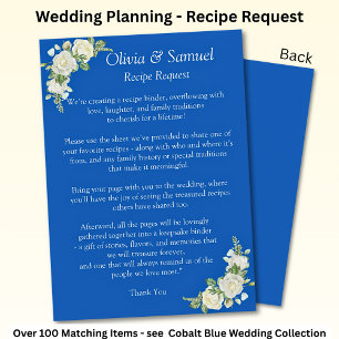 Tarjeta De Recepción Solicitud de receta - Boda de rosas blancas y azul