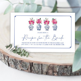 Tarjeta De Recepción Solicitud de receta de baby shower nupcial de porc